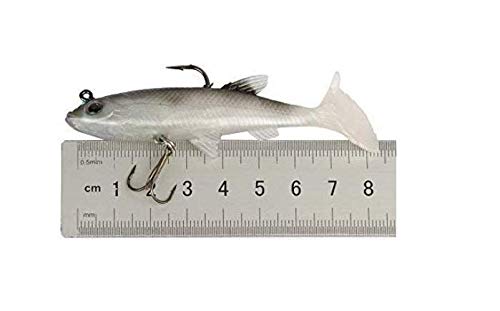 Wymaodan Ensemble De Leurres De Pêche, 5 Pièces 8 Cm Appât Souple Tête De Plomb Leurres De Poisson De Mer Matériel De Pêche Pointu Triple Crochet Appât Artificiel Queue En T