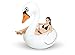 BigMouth Inc. Giant White Swan Pool Float, 4-Foot Wide Funny Inflatable Vinyl Summer Pool or Beach Toy, Patch Kit Included