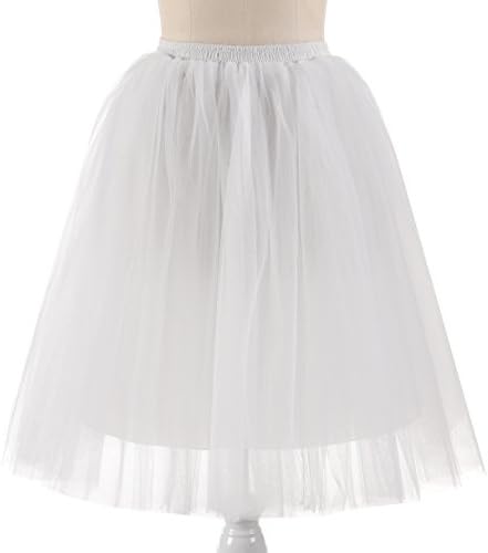 NUOMIQI Women's Tea Length Layered Tulle A-line Party Prom Skirt