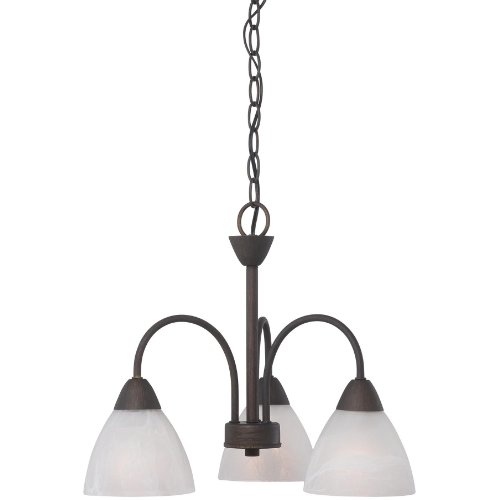 3 Light Transitional Chandelier Hanging Ceiling Lighting Fixture, Oil Rubbed Bronze
