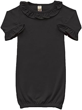 MonagInfant Long Sleeve Ruffle Baby Gown, Super Soft Newborn Infant Long Sleeve Baby Girl and Boy Gown