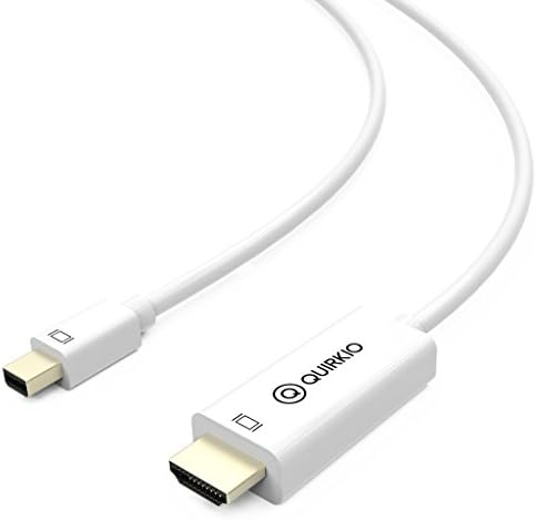 Mini DisplayPort To HDMI Quirkio Gold Plated (Thunderbolt 2 Port Compatible) to HDTV HDTV Cable Supporting 4K - 6Ft | White |