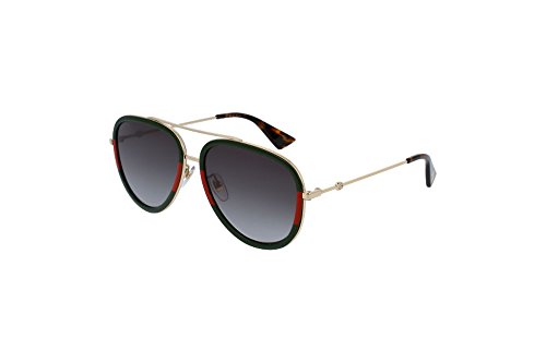 Gucci GG0062S 003 Gold / Green GG0062S Aviator Sunglasses Lens Category 3 Size