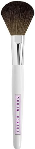 Powder Blush Makeup Brush - Angled Contour for Precision Make Up Application - Soft Goat Hair Bristle with Wooden Handle - French Nerds
