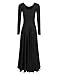 YiZYiF Women's Liturgical Praise Dance Dress with Long Sleeve Round Neck Skirt Costume Black Large