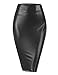 Doublju Womens Slim Fit Faux leather Pencil Midi Skirt