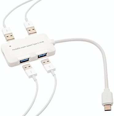 Deluxe Type C 4-Port USB Hub By Ocban – 4 x 3.0 USB Ports &amp; MicroUSB Charger – Compatible W/ Macbook/Chromebook/Pixel/One Plus 2 &amp; Other Type C Devices - Lightweight &amp; Durable – 7.7”x 5.3”x 0.7”