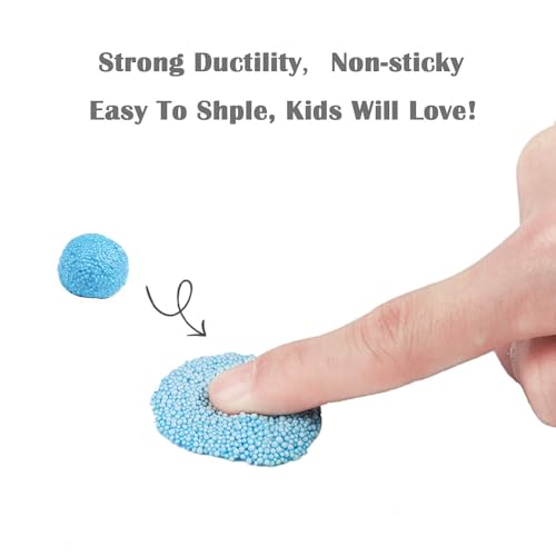TERRIFI 12 Blocks Modeling Foam Beads for Kids - Foam Clay for Kids Education, Preschool Toys - Develop Creativity, DIY Art Crafts, Never Dries Out Preschool Toys Motor Skills, Use ManyTimes(6 Colors)