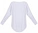 UGET Women's Oversized Baggy Tops Off Shoulder Loose Fitting Pullover Casual Blouse T-Shirt Sweater Long Batwing Sleeve Medium White