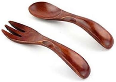 Nature Wood Spoon & Fork Tableware Dinerware Dinner Ware Flatware Set Cutlery for KIds Babies