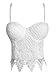 Charmian Women's Punk Goth Floral Lace Bustier Corset Party Bralet Crop Top Floral-White Medium