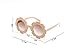 Toddler Kids Girl Flower Round Anti-UV Sunglasses, Colorful Eyewear Suit for Party Photography Outdoor Beach (Tan)