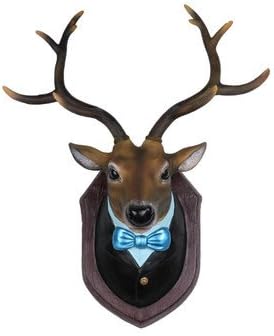 Deer Head Wall Decor Resin Deer Head Wall Art Fake Deer Head Home Decor (Black2)