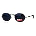 Mens 90s Gangster Rapper Mirror Lens Oval Retro Metal Rim Sunglasses Silver Black