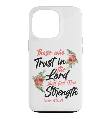 Christian Bible Verse Quote Rose Flower Isaiah 40:31 Case for iPhone 13 Pro