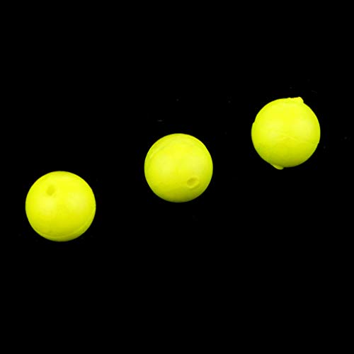 B Blesiya 50 Stücke Fischerei Schwimmköder Schwimmkugel mit Loch- S/M/L Simulation Köder Fischköder Zubehör - Gelb S – Bild 7