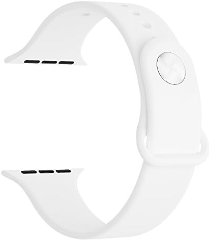 VONTER Soft Silicone Apple Watch Band 38mm White,Soft Silicone Replacement Band for Apple Watch Series 2, Series 1, Sport iWatch Band for Men/Women Model Smart Watch Band Edition