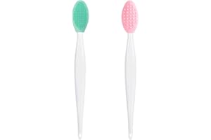 BETURY Lip Brush Tool,Double-Sided Silicone Exfoliating Lip Brush for Smoother and Fuller Lip Appearance (2 pcs)