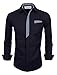 TAM WARE Mens Premium Casual Inner Contrast Dress Shirt TWNMS310S-CMS05-NAVY-US L