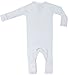 Organic Cotton Baby Long Sleeve Footie GOTS Certified (White, 3-6m)