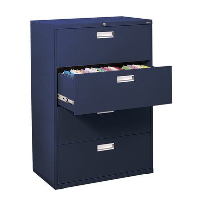 Amazon Com Sandusky Lee Lf6a364 A6 600 Series 4 Drawer Lateral File Cabinet 19 25 Depth X 53 25 Height X 36 Width Navy Blue Industrial Scientific