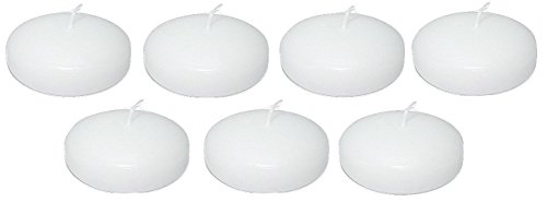 D'light Online Large 3 Inch Bulk Event Pack Floating Candles - (White, 24)