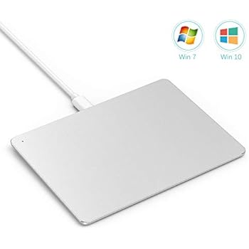 USB Touchpad Trackpad, Jelly Comb Ultra Slim Portable Aluminum USB Wired Touchpad with Multi-Touch Navigation for Windows 7/10 PC Laptop Notebook Desktop-T055 (Silver)