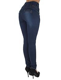 Plus Junior Size Butt Lift Destroyed Vaqueros pitillo rasgados de cintura alta
