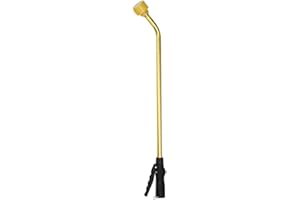 Dramm Touch N Flow Rain Wand Full Watering Flow Trigger Style Shut Off Valve with Lock, for Garden, Yard, Watering Plants, Hanging Baskets, 11 Gallons Per Minute, Yellow, 30 Inches Long