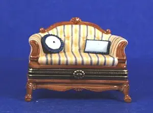 French Sofa and Pillows PHB Porcelain Hinged Box Midwest of Cannon Falls