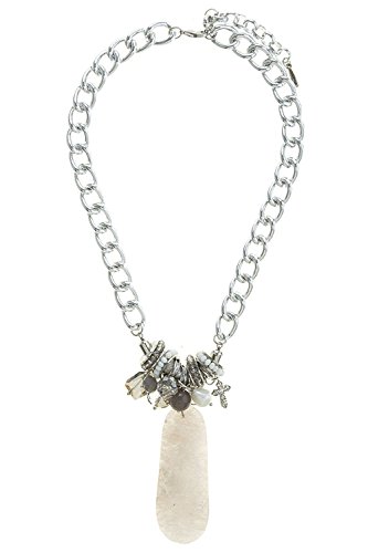 BAUBLES & CO LARGE SEMI PRECIOUS STONE JEWELED NECKLACE (White)
