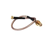 DHT Electronics RF coaxial coax cable assembly SMA female to MMCX male right angle 6''