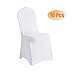 SARAFLORA 10 Pcs White Spandex Chair Covers - Universal Stretch Chair Slipcover Protector for Wedding Ceremony Party Hotel