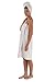 TexereSilk Women's Towel Wrap - Rayon Cotton Blend Spa Wrap Set (The Waterfall, Natural White, Small/Medium)