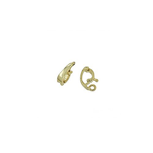 2PC Sterling Silver Pearl Enhancer Shortener Pendant Charm Connector Clasp, 18kt Gold Plated