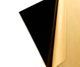Cast Acrylic Sheet, Translucent Black, 12" x 12" x 0.118" Size