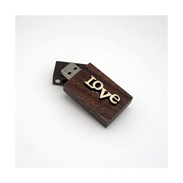 LUCKCRAZY 16 GB Geburtstag Hochzeit Nussbaum USB Flash Drive Geschenk USB 2.0 Thumb USB-Stick aus Holz mit Geschenkbox – Bild 5