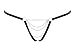 BODYZONE UN016-BK Crotchless Chain Thong, Horizontal Chain Front, Black Plus Size