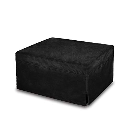 NOVA_FURNITURE Folding Ottoman Sleeper Guest Bed, Black