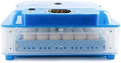KSWD 64/128 Eggs Incubator, Hatching Machine Transparent Automatic Intelligent Egg Turning Dual Power, Blue,S