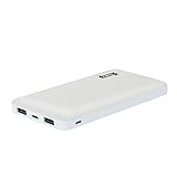 Power Bank 10000mah, TONV Portable External Cell Phone Li-Polymer Battery 2 Input and 2 Output,USB C and Micro USB Compatible with Android Smartphone and More (White)