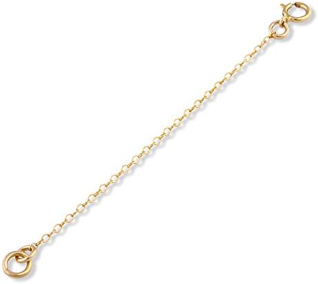 14k Gold Plated Sterling Silver 1mm Necklace Extender Chain | Available Lengths 1", 2", 3", 4", 5", 6" | Extension Chain For Your Necklace, Bracelet, Anklet And Other Jewelry