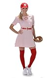 Karnival Costumes Women's Peaches Ball Player, Pink/Red, Large/X-Large
