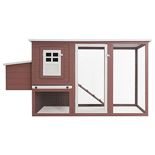 vidaXL Holz Hühnerstall 1 Eikäfig Braun Hühnerhaus Hühnervoliere Gefügelstall – Bild 5
