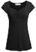 Ouncuty Women Boat Neck Pleated Bust Cap Sleeve Tunic Blouses Casual Summer Tops