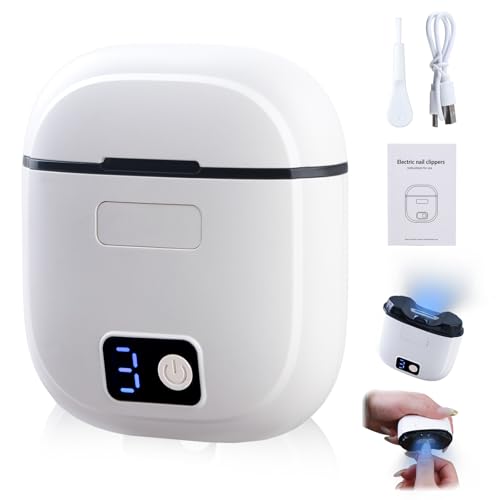 Cortauñas Eléctrico con Luz LED Cortauñas y Pulidor de Uñas con 3 Velocidades Recargable USB C para Adultos y Niños