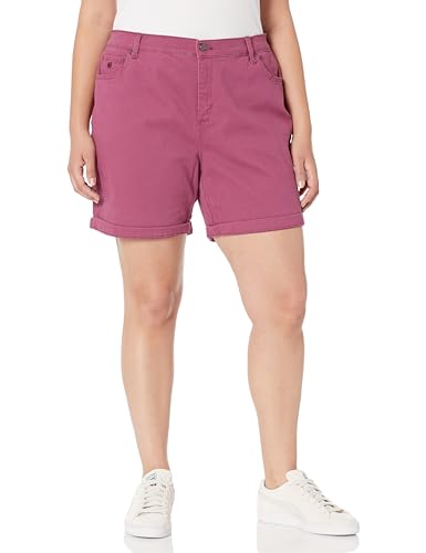 Gloria Vanderbilt Women's Amanda Basic Jean Short, RUBARB JAM, 4 Petite
