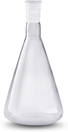 Technical Glass Products 1029OQL0YWF Fused Quartz Erlenmeyer Flasks with Standard Taper Outer Joint, 500 cc Capacity, 24/40 Joint Size