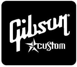 GIBSON CUSTOM GUITARS W STAR Vinyl Decal 3086 Personalize Your Car Window, SUV, Guitar Case or Laptop. Great Gift for Music Lovers (8 x 8 In, White)