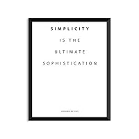 Serif Design Studios Simplicity is The Ultimate Sophistication, Inspirational Quote, Minimalist Poster, Home Decor, College Dorm Room Decorations, Wall Art